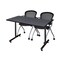 Kobe Rectangle Tables > Training Tables > Kobe Training Table & Chair Sets, 48 W, 24 L, 29 H, Grey MKTRCT4824GY23BK - alternate 1